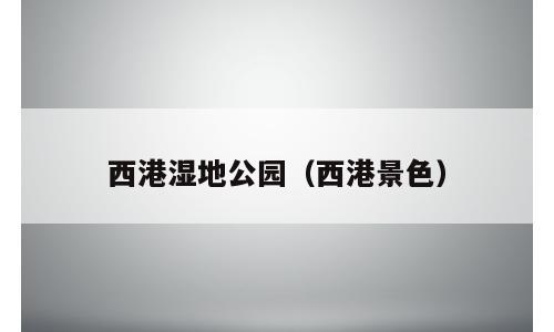 西港湿地公园（西港景色）