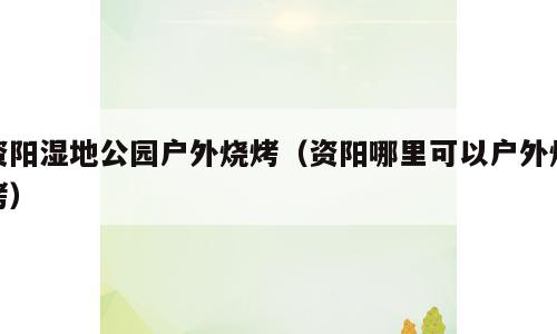 资阳湿地公园户外烧烤（资阳哪里可以户外烧烤）