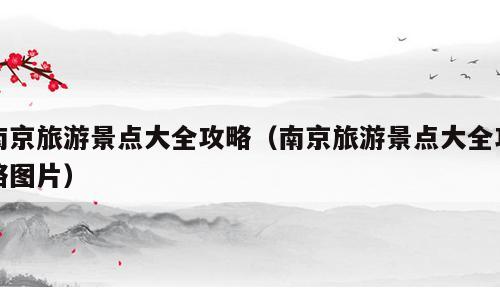 南京旅游景点大全攻略（南京旅游景点大全攻略图片）