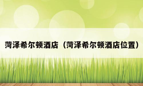 菏泽希尔顿酒店（菏泽希尔顿酒店位置）