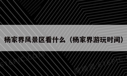 杨家界风景区看什么（杨家界游玩时间）