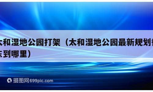 太和湿地公园打架（太和湿地公园最新规划往东到哪里）