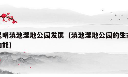 昆明滇池湿地公园发展（滇池湿地公园的生态功能）