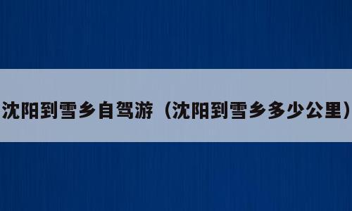 沈阳到雪乡自驾游（沈阳到雪乡多少公里）