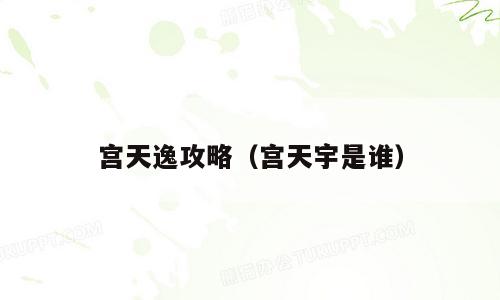 宫天逸攻略（宫天宇是谁）