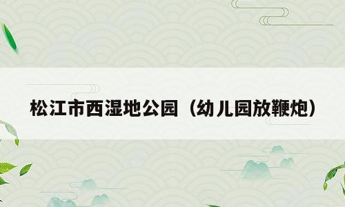 松江市西湿地公园（幼儿园放鞭炮）