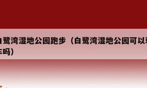 白鹭湾湿地公园跑步（白鹭湾湿地公园可以骑车吗）