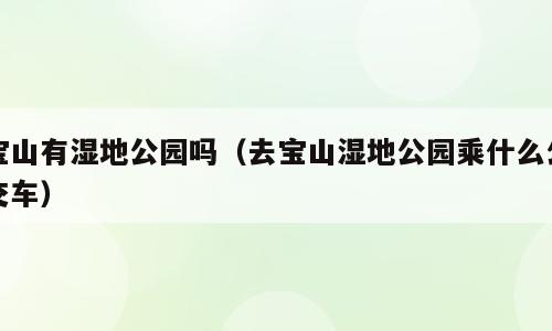 宝山有湿地公园吗（去宝山湿地公园乘什么公交车）