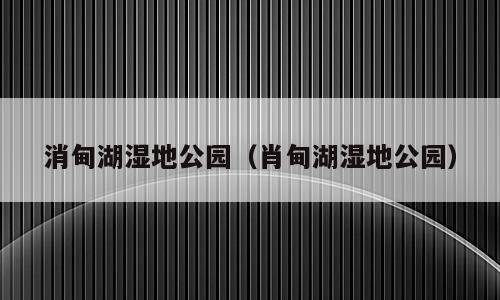 消甸湖湿地公园（肖甸湖湿地公园）