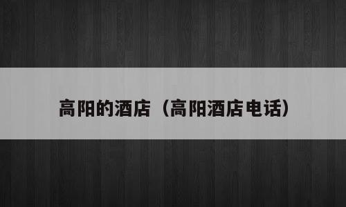 高阳的酒店（高阳酒店电话）