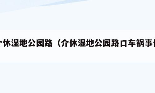 介休湿地公园路（介休湿地公园路口车祸事件）
