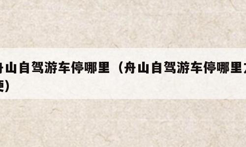 舟山自驾游车停哪里（舟山自驾游车停哪里方便）