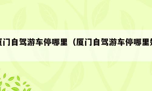 厦门自驾游车停哪里（厦门自驾游车停哪里好）