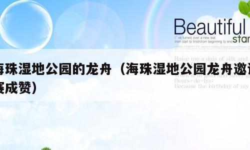 海珠湿地公园的龙舟（海珠湿地公园龙舟邀请赛成赞）