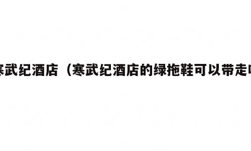 寒武纪酒店（寒武纪酒店的绿拖鞋可以带走吗）