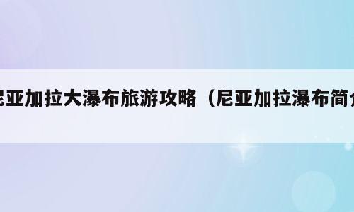尼亚加拉大瀑布旅游攻略（尼亚加拉瀑布简介）
