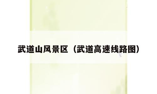 武道山风景区（武道高速线路图）