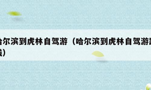 哈尔滨到虎林自驾游（哈尔滨到虎林自驾游路线）