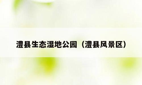 澧县生态湿地公园（澧县风景区）