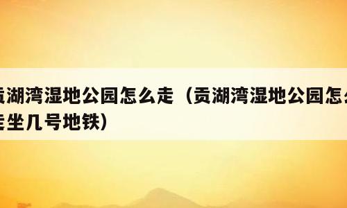 贡湖湾湿地公园怎么走（贡湖湾湿地公园怎么走坐几号地铁）