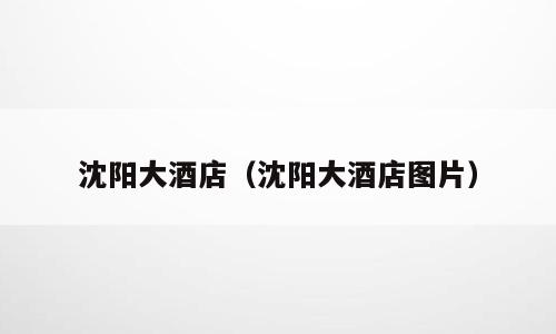沈阳大酒店（沈阳大酒店图片）