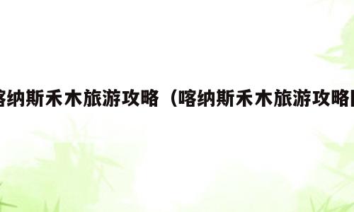 喀纳斯禾木旅游攻略（喀纳斯禾木旅游攻略图）