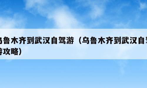 乌鲁木齐到武汉自驾游（乌鲁木齐到武汉自驾游攻略）