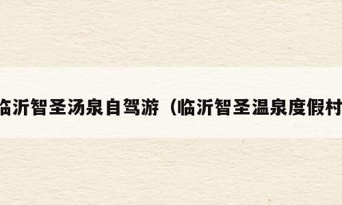 临沂智圣汤泉自驾游（临沂智圣温泉度假村）