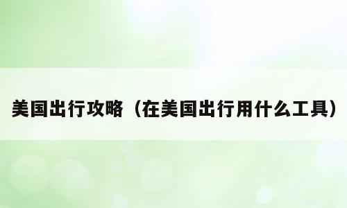 美国出行攻略（在美国出行用什么工具）