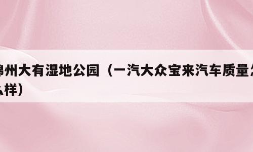 锦州大有湿地公园（一汽大众宝来汽车质量怎么样）