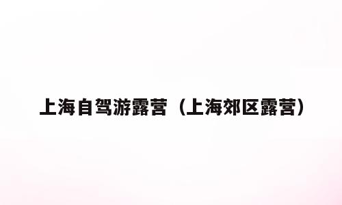 上海自驾游露营（上海郊区露营）
