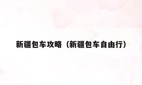 新疆包车攻略（新疆包车自由行）