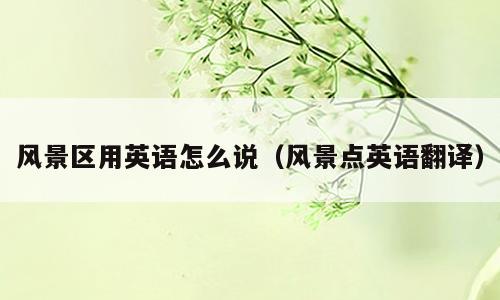 风景区用英语怎么说（风景点英语翻译）