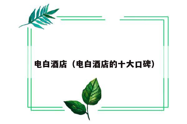 电白酒店（电白酒店的十大口碑）