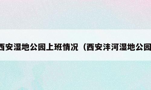 西安湿地公园上班情况（西安沣河湿地公园）