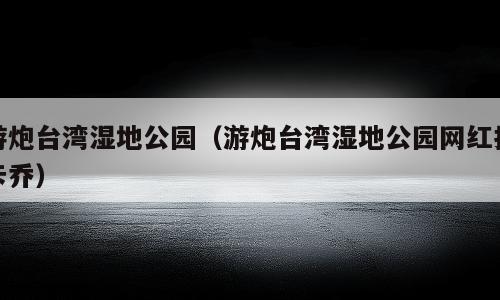 游炮台湾湿地公园（游炮台湾湿地公园网红打卡乔）