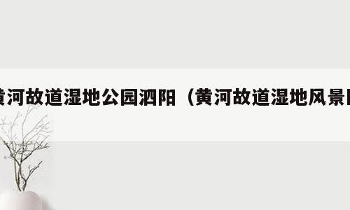 黄河故道湿地公园泗阳（黄河故道湿地风景区）