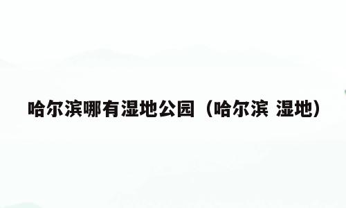 哈尔滨哪有湿地公园（哈尔滨 湿地）