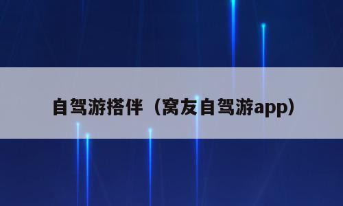自驾游搭伴（窝友自驾游app）