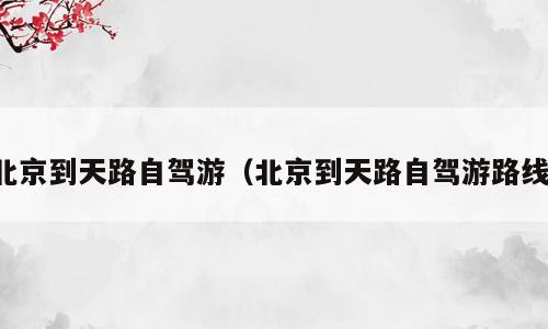北京到天路自驾游（北京到天路自驾游路线）