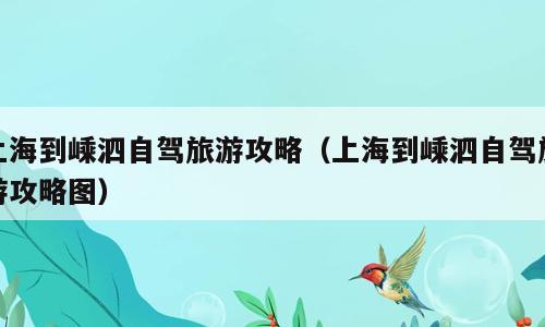 上海到嵊泗自驾旅游攻略（上海到嵊泗自驾旅游攻略图）
